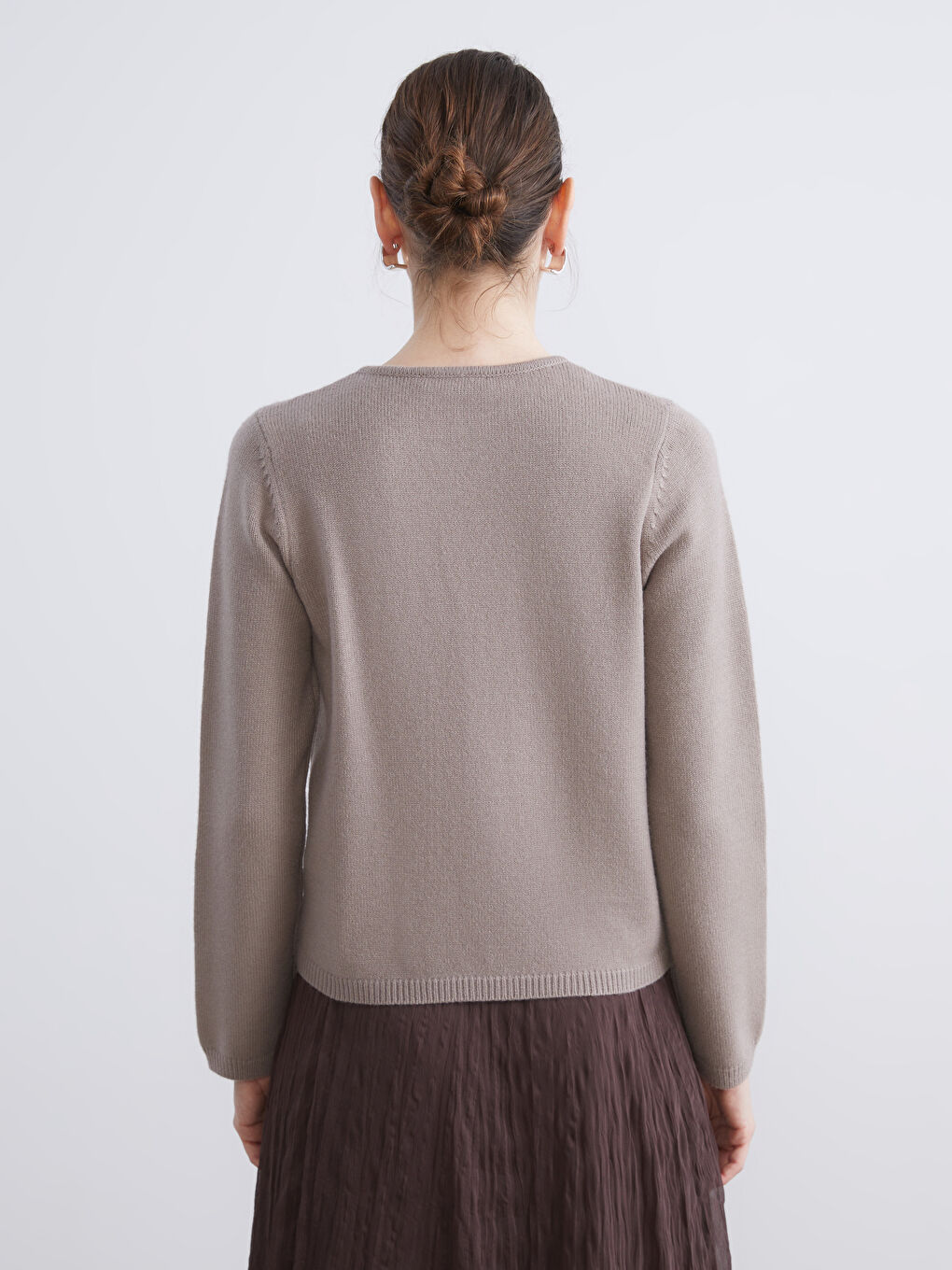 Crew Neck Women's Knitwear Cardigan-3