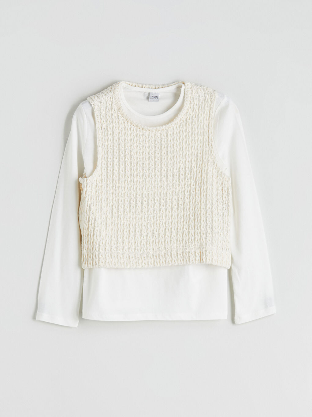 Crew Neck Girls' T-Shirt and Sweater 2 Pack