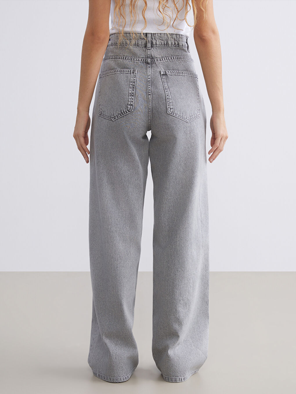 جينز واسع الساق عالي الخصر للسيدات-6