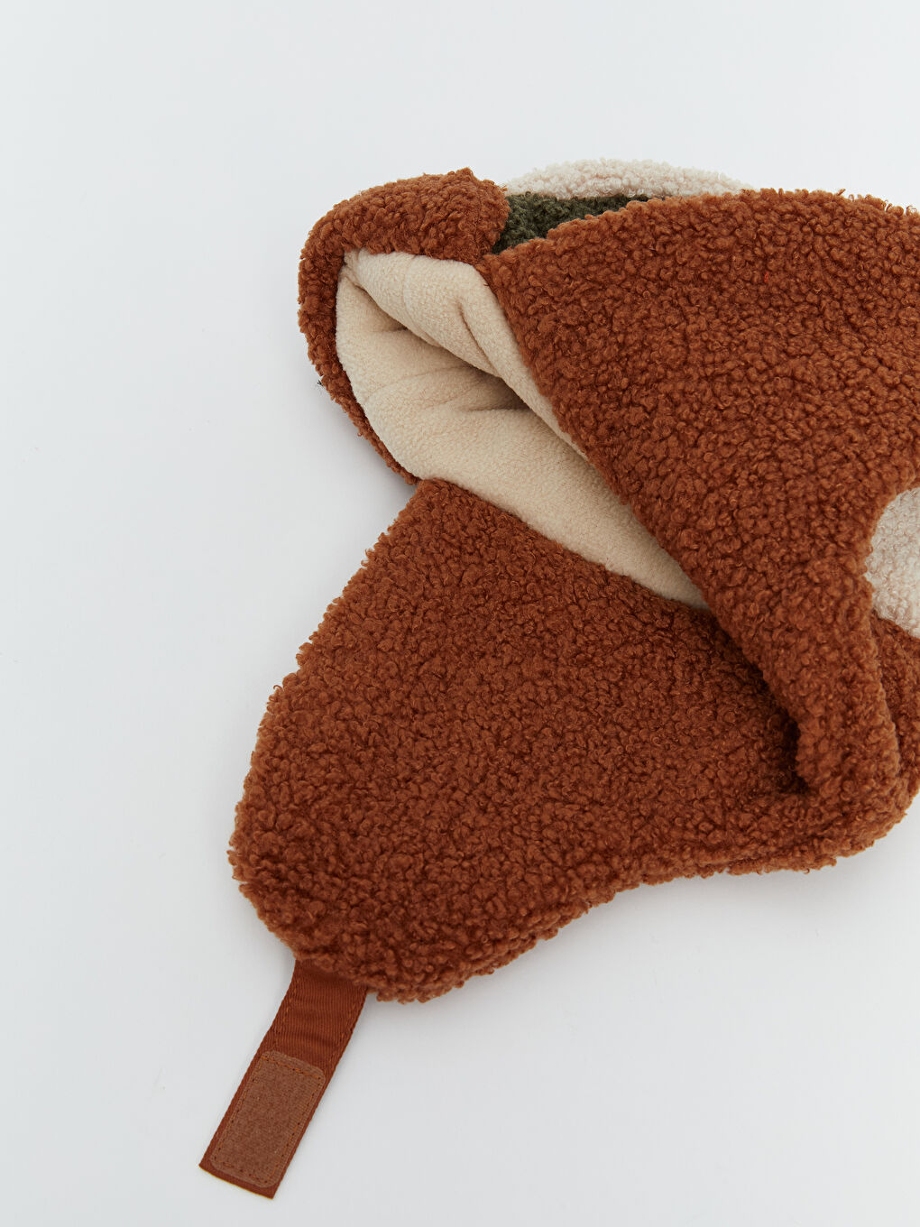 Kahverengi İçi Kürklü Erkek Çocuk Kar Şapkası-2