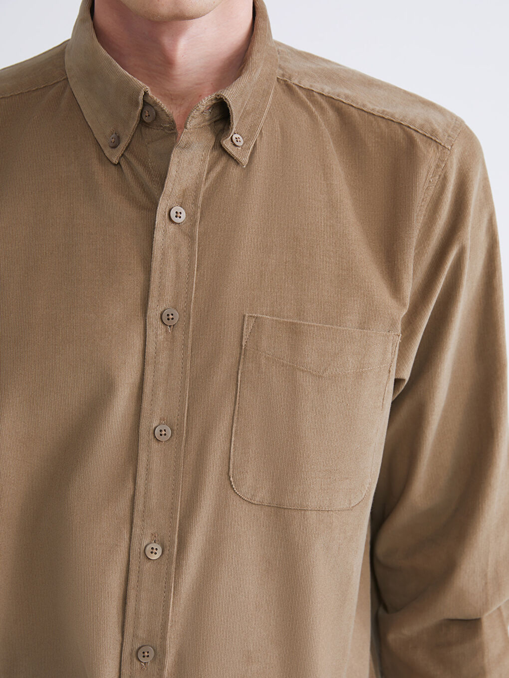 Regular Fit Long Sleeve Velvet Men's Shirt-4