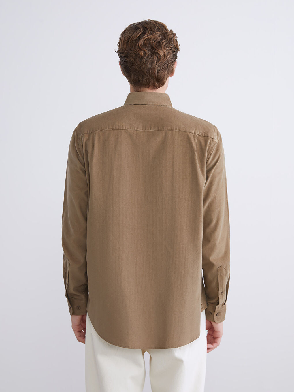 Regular Fit Long Sleeve Velvet Men's Shirt-6