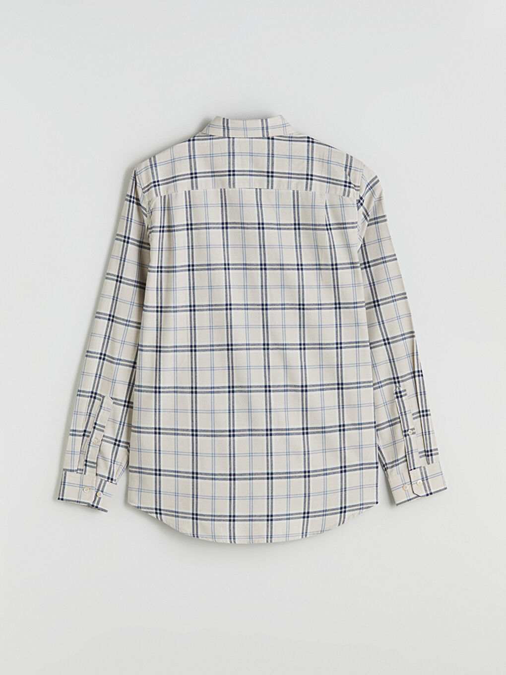 قميص رجالي بنقشة المربعات بقصة عادية-5