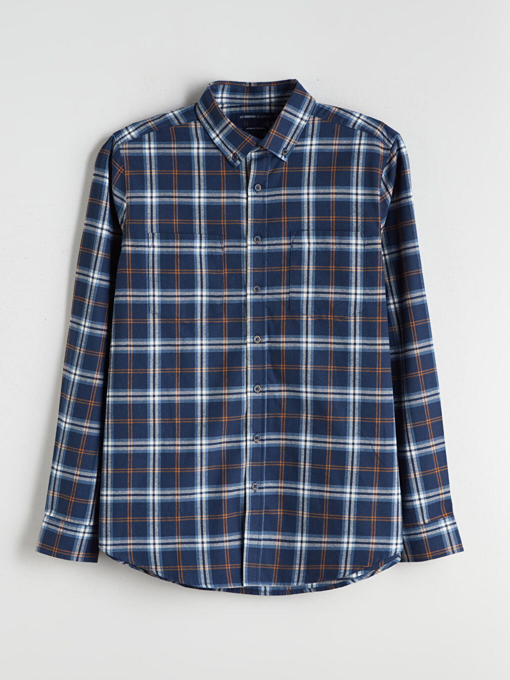 قميص رجالي بنقشة المربعات بقصة عادية-4