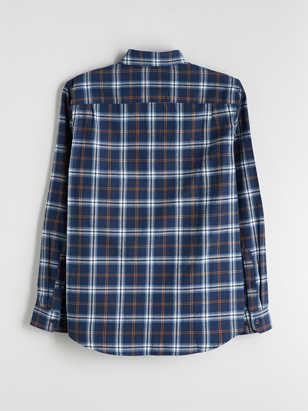 قميص رجالي بنقشة المربعات بقصة عادية-5