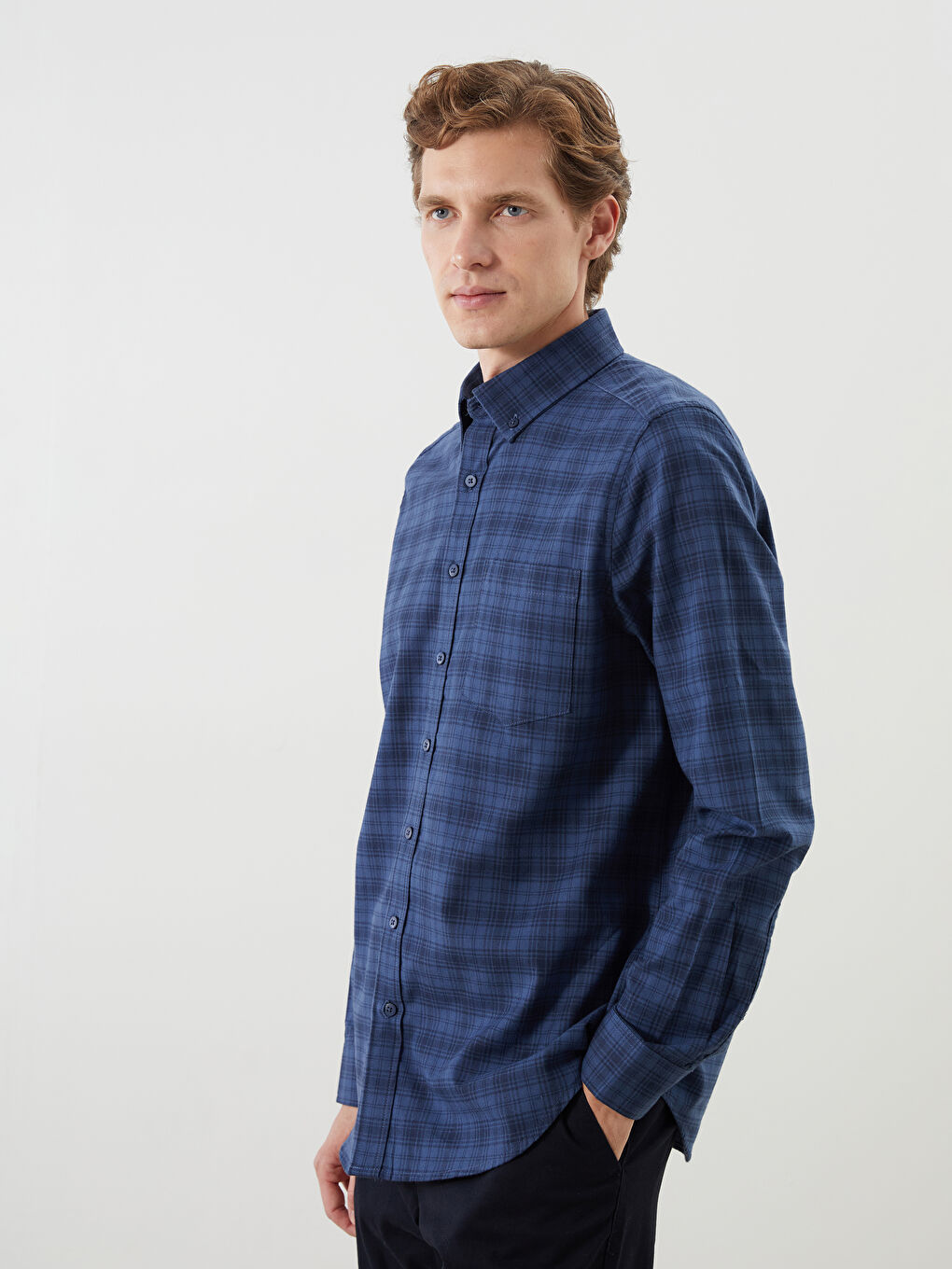 Regular Fit Plaid Men's Shirt