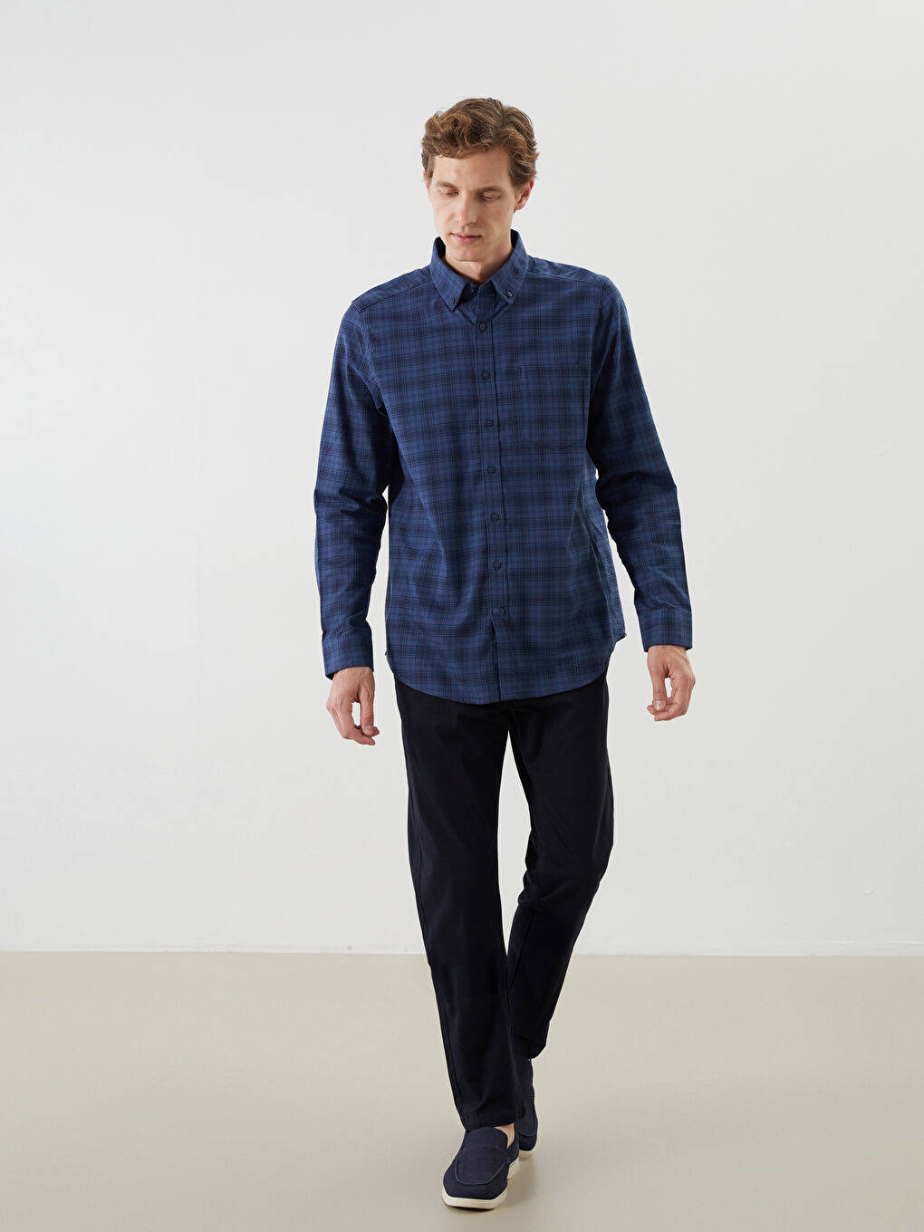 Regular Fit Plaid Men's Shirt-1