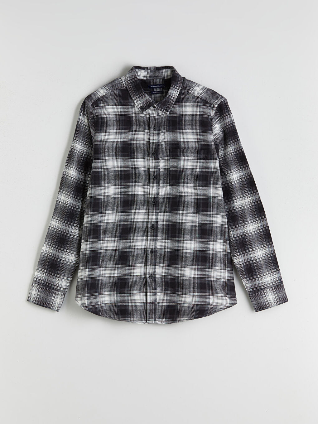 Regular Fit Long Sleeve Plaid Poplin Men's Shirt-4