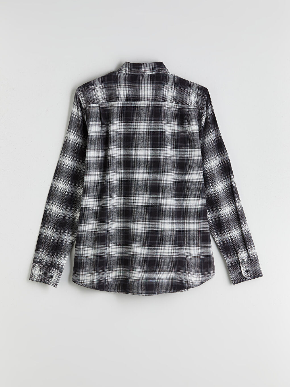 Regular Fit Long Sleeve Plaid Poplin Men's Shirt-5