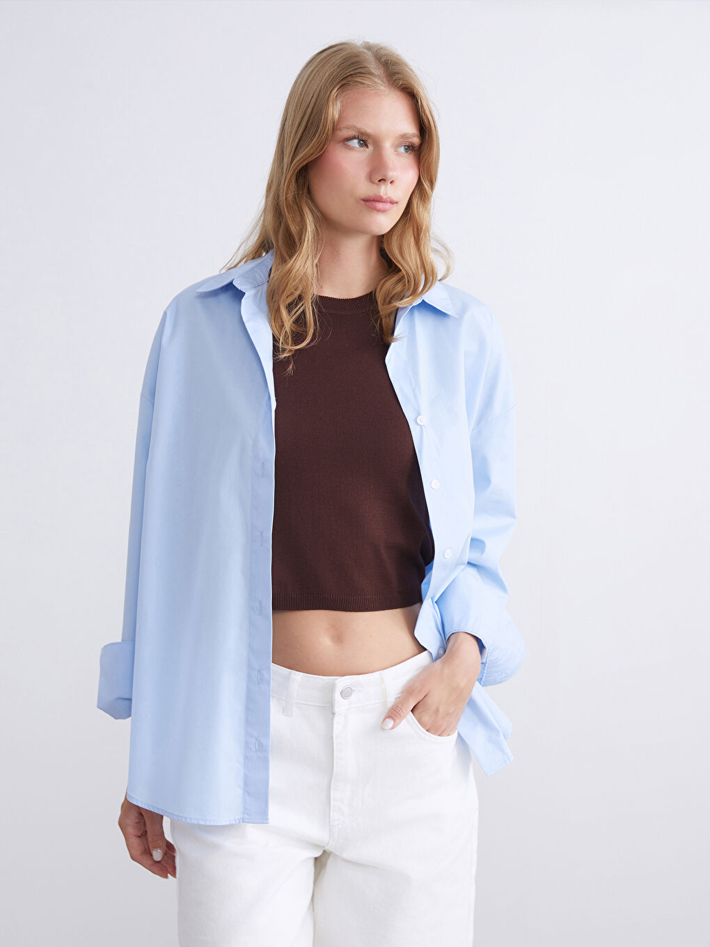 XSIDE Oversize Poplin Women's Shirt -W5CC02Z8-CV6