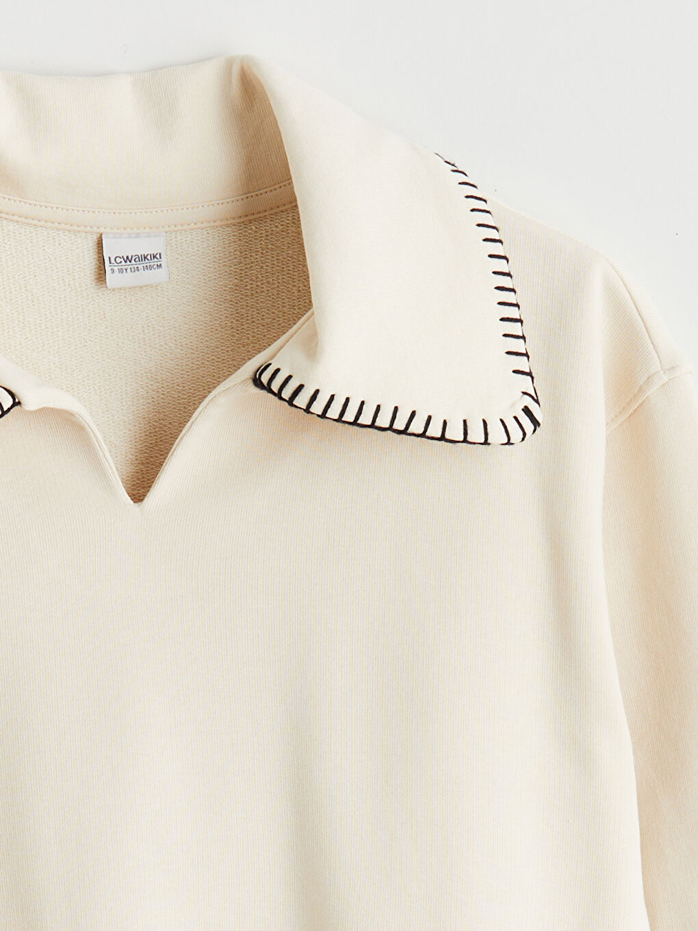 Polo Neck Girls' Sweatshirt-4