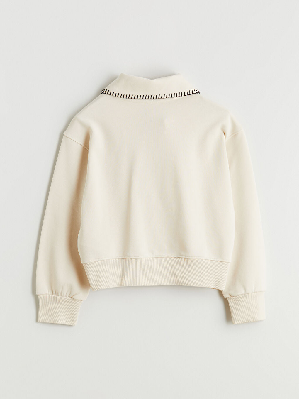 Polo Neck Girls' Sweatshirt-5