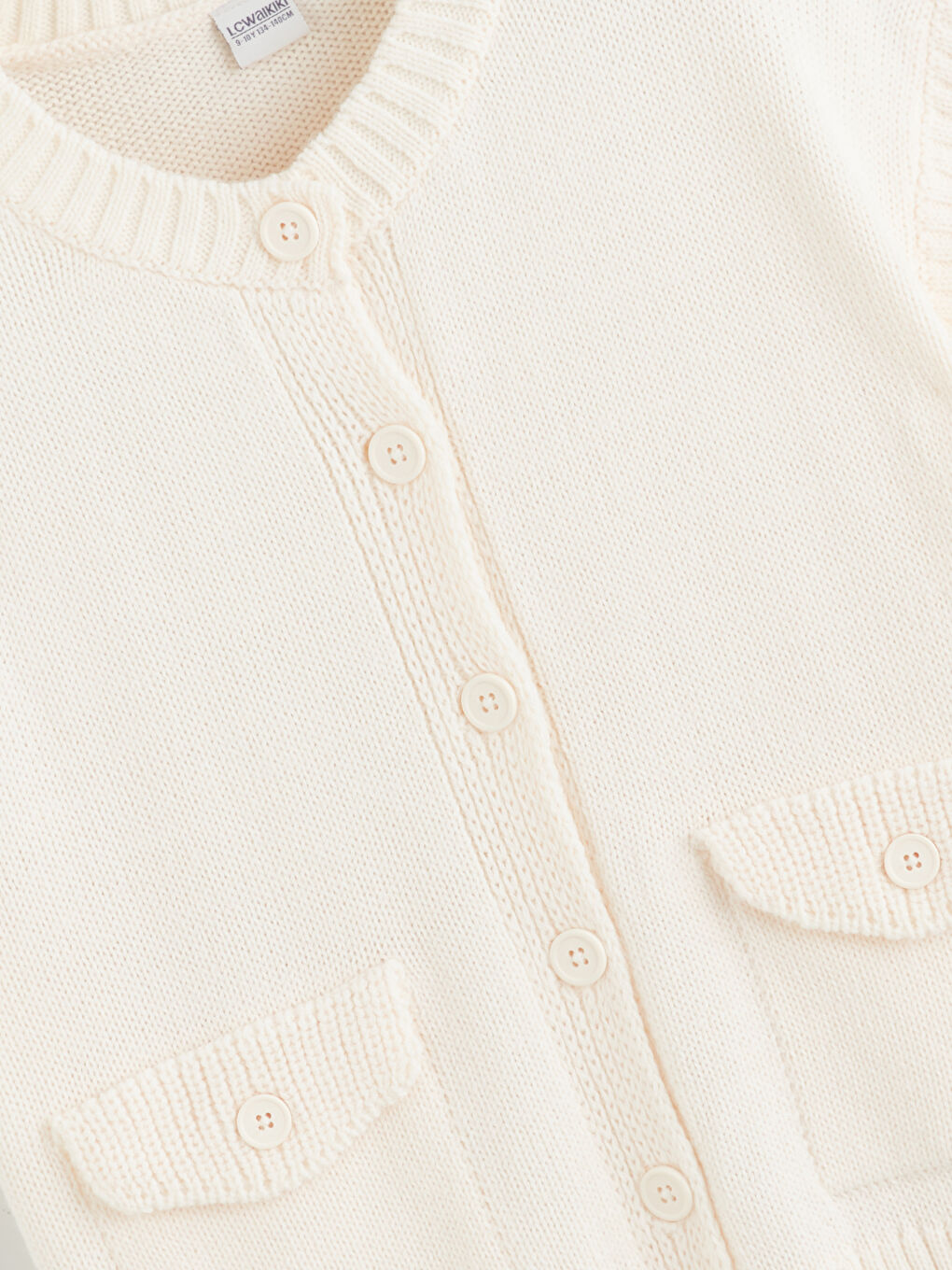 Bej Basic Kız Çocuk Yelek-3