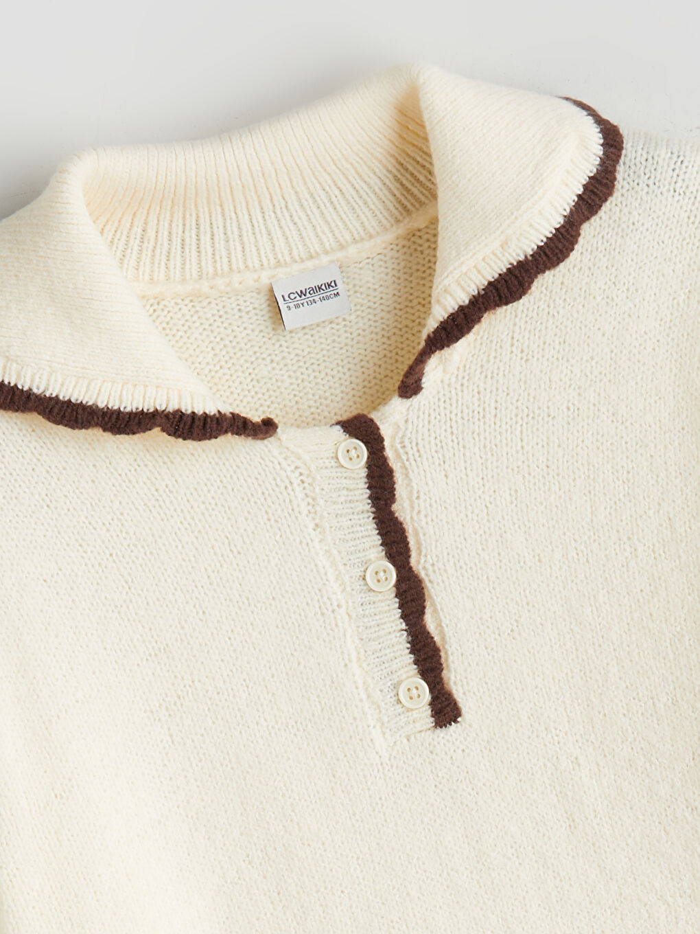 Polo Neck Girls' Knit Sweater-1