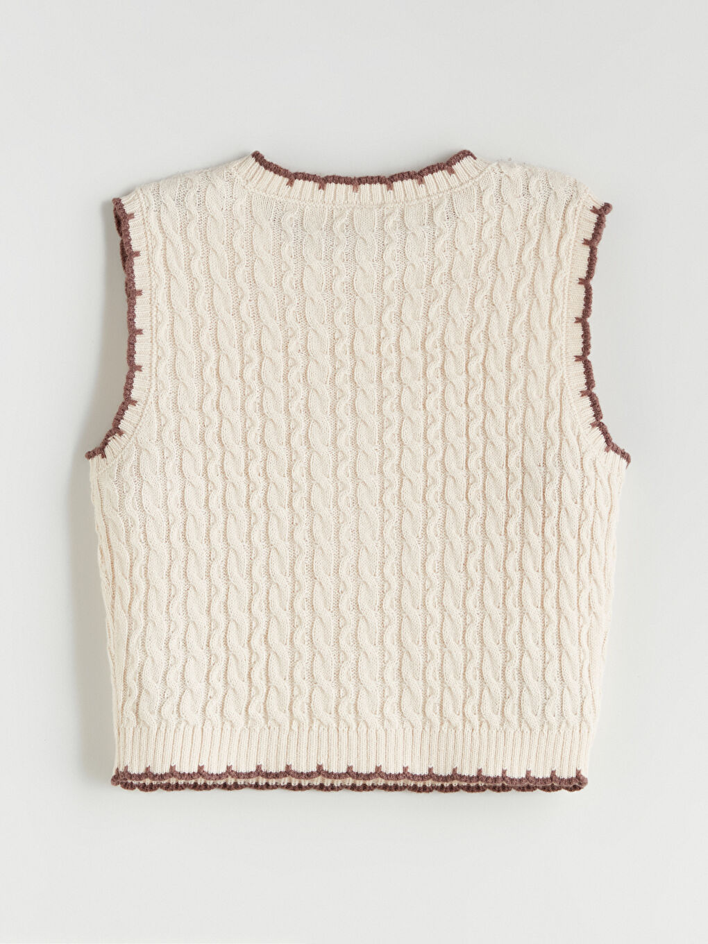 Crew Neck Girls' Knitwear Sweater Vest-2
