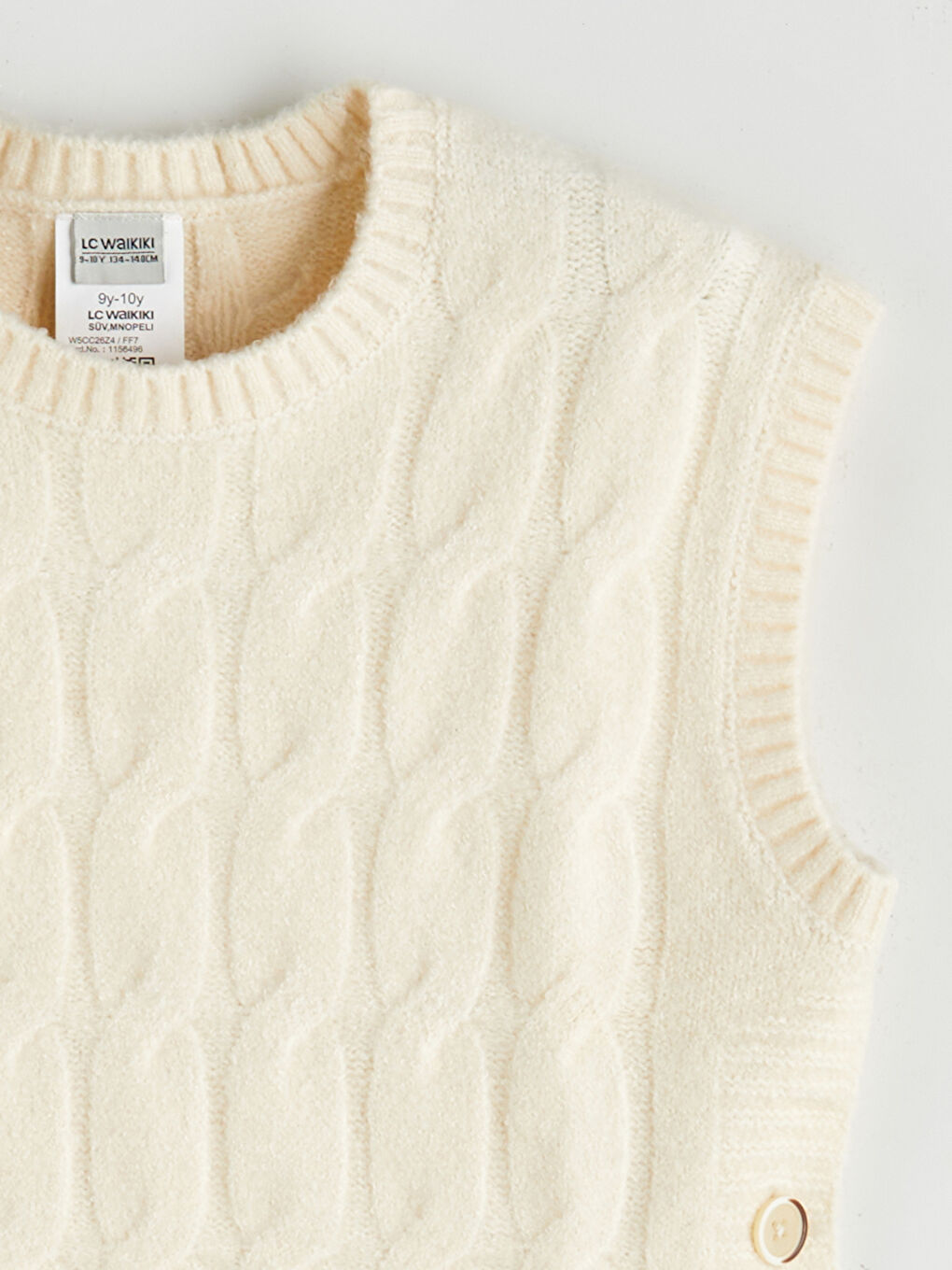 Crew Neck Girls' Knitwear Sweater Vest-1