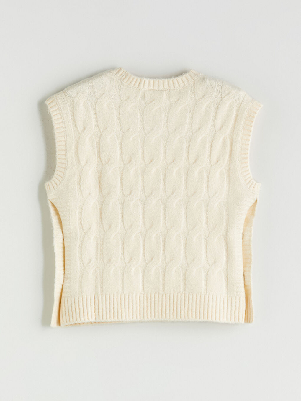 Crew Neck Girls' Knitwear Sweater Vest-2