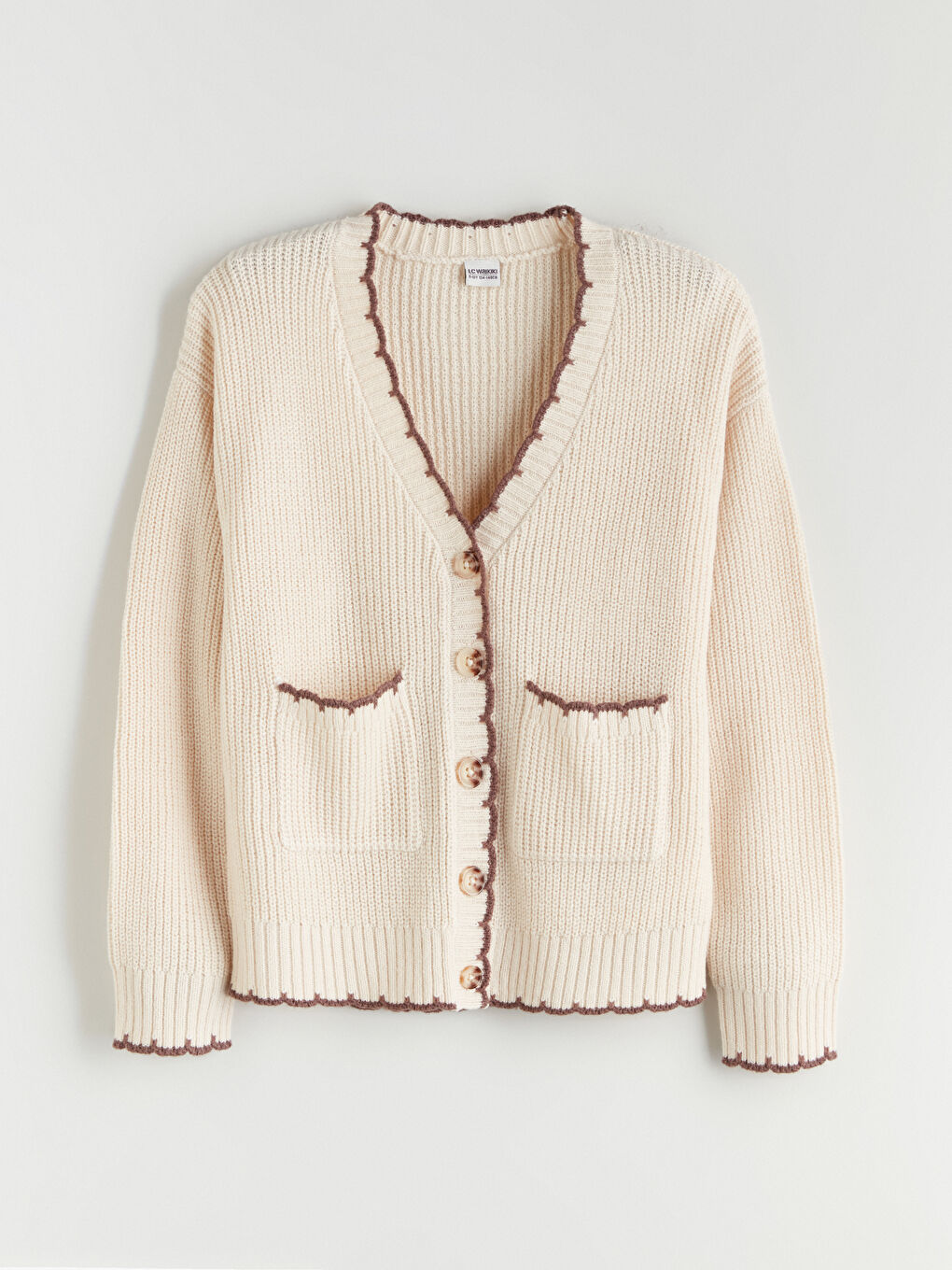 V Neck Girls' Knitwear Cardigan-0