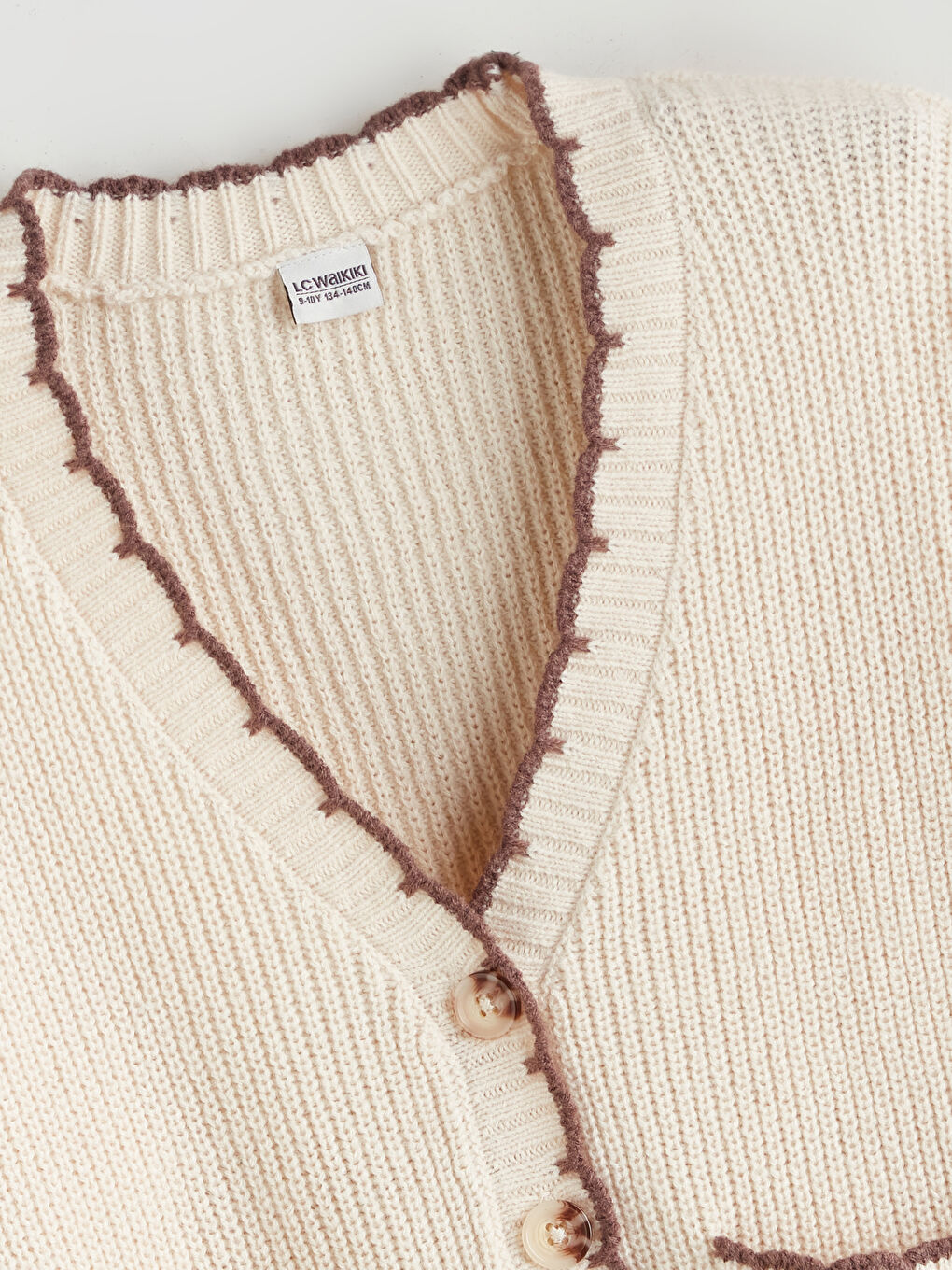 V Neck Girls' Knitwear Cardigan-1