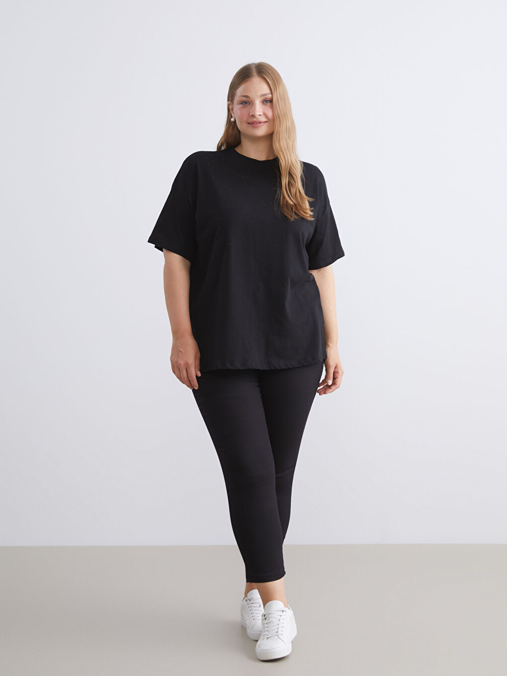 Siyah Slim Fit Kadın Jean Pantolon-1