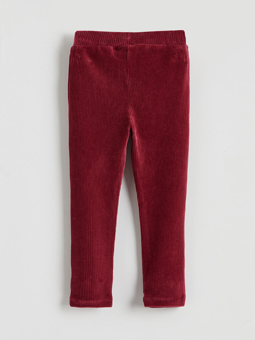 Elastic Waist Basic Girls' Velvet Leggings-1