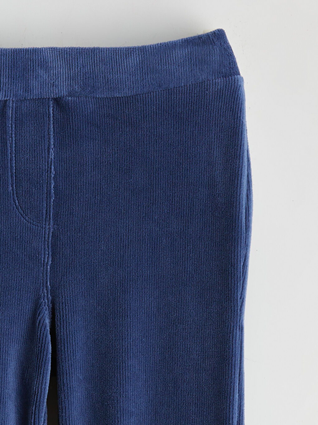 Elastic Waist Basic Girls' Velvet Leggings-1
