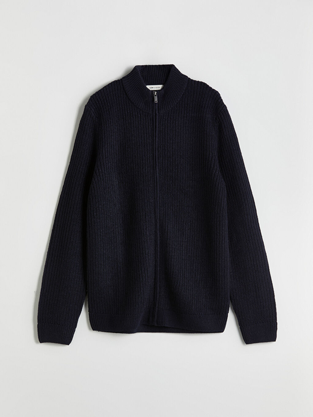 Regular Fit Funnel Neck Men's Knit Cardigan-4