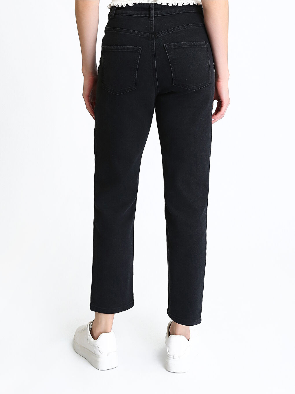 Siyah Mom Fit Kadın Jean Pantolon-9