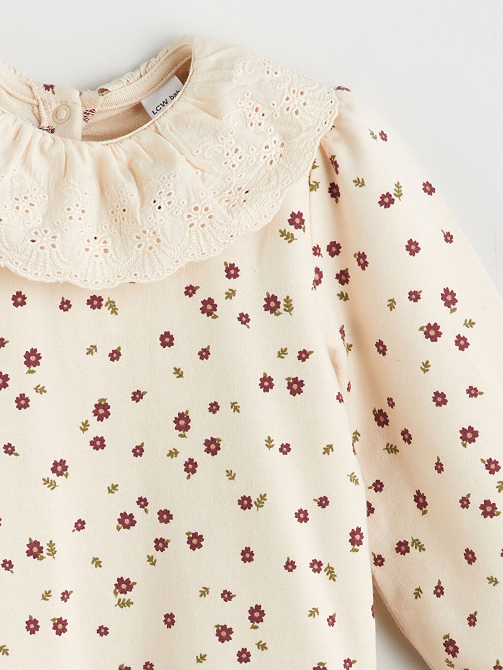 Baby Girl Floral Peter Pan Collar Jumpsuit-1