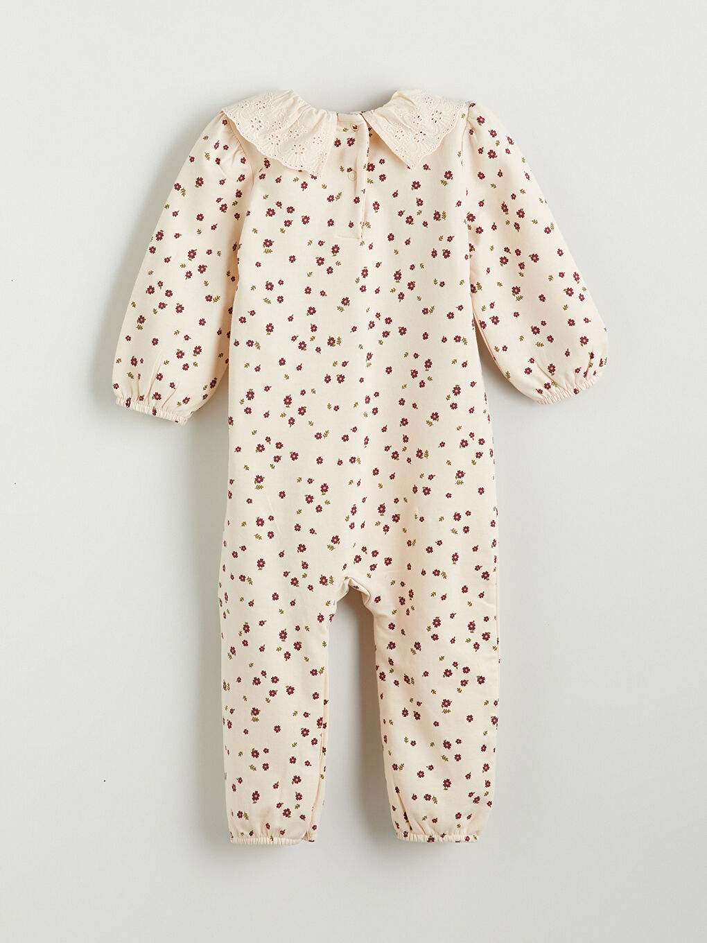 Baby Girl Floral Peter Pan Collar Jumpsuit-2