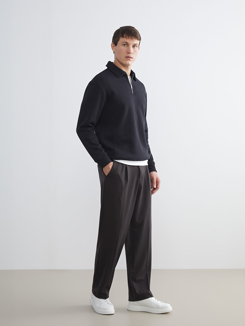 Polo Neck Men's Sweatshirt-1