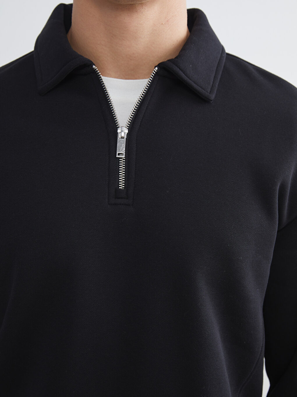 Polo Neck Men's Sweatshirt-2