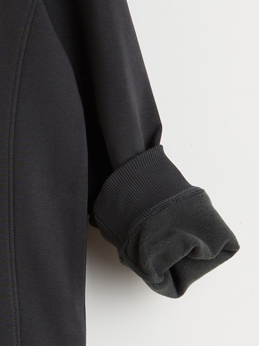 Antrasit Polo Yaka Erkek Kalın Sweatshirt-5