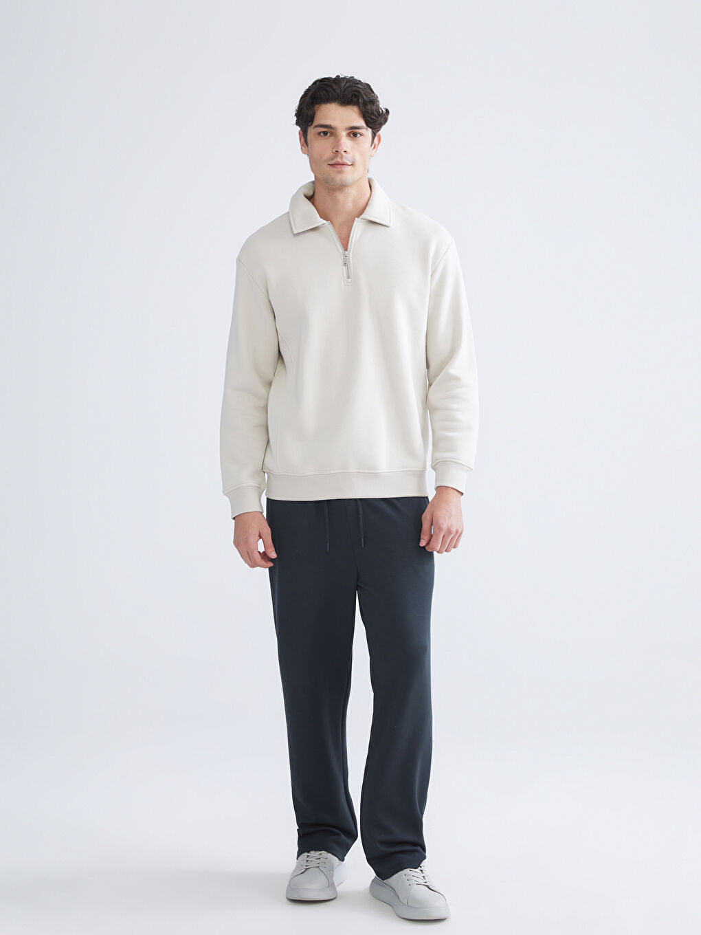 Polo Neck Men's Sweatshirt-1