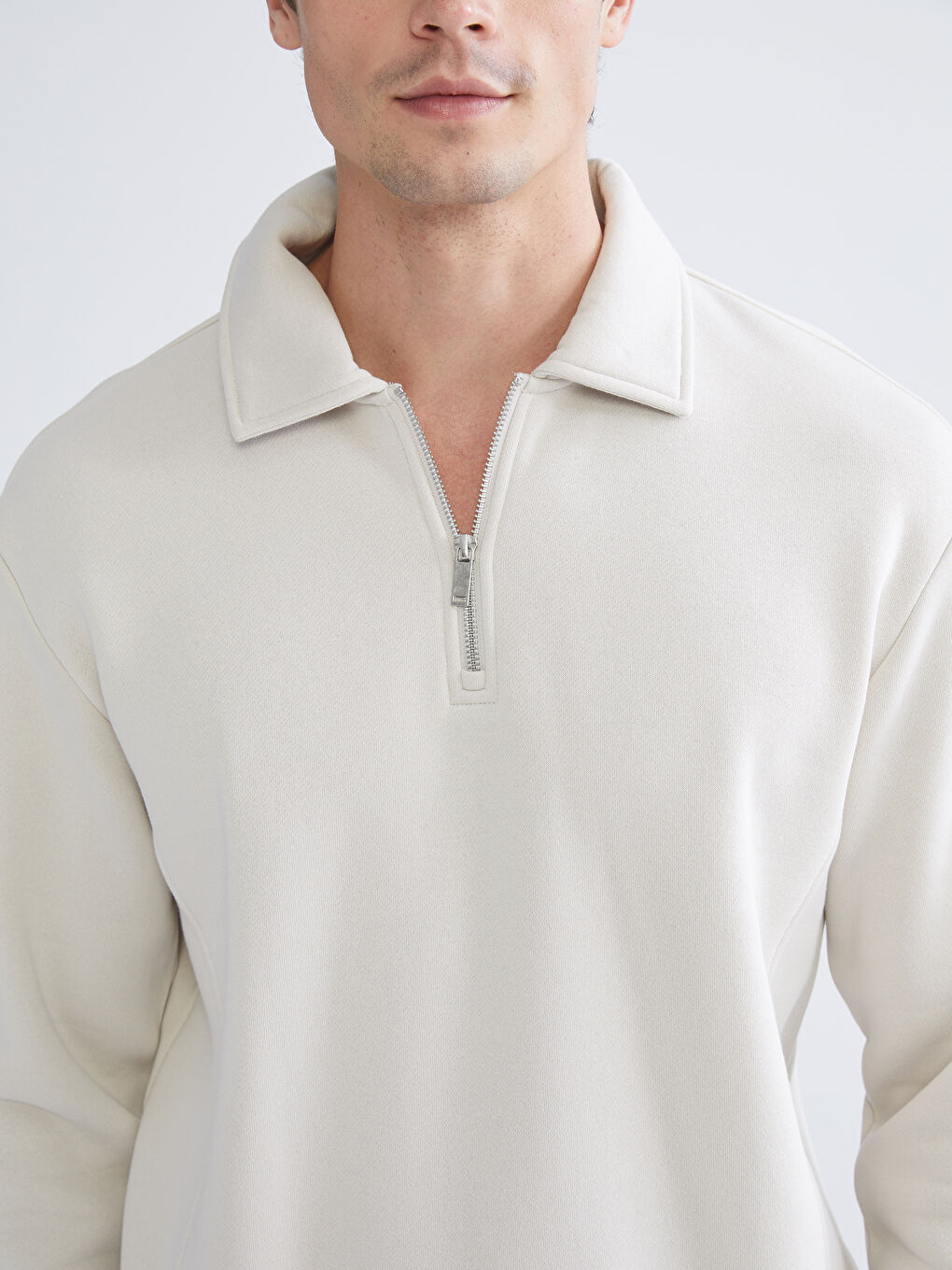 Polo Neck Men's Sweatshirt-2