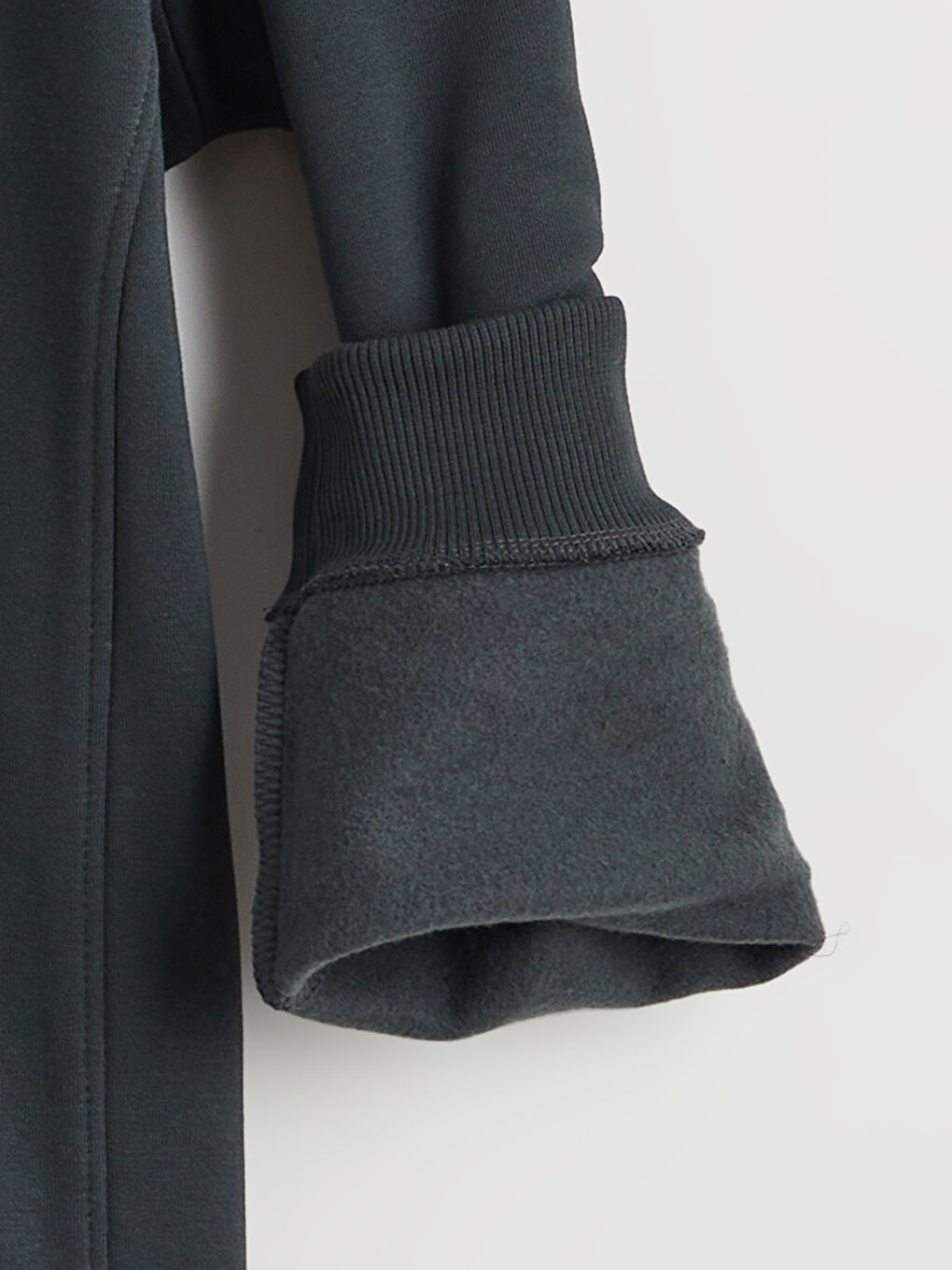 Antrasit Polo Yaka Erkek Kalın Sweatshirt-5