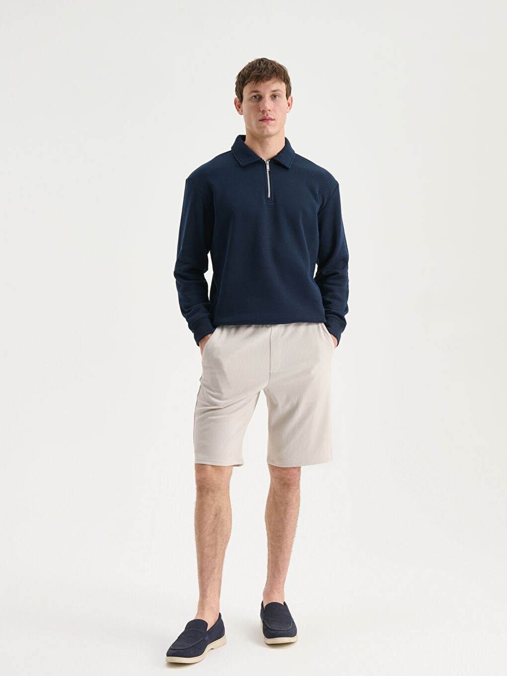Polo Neck Men's Sweatshirt-1