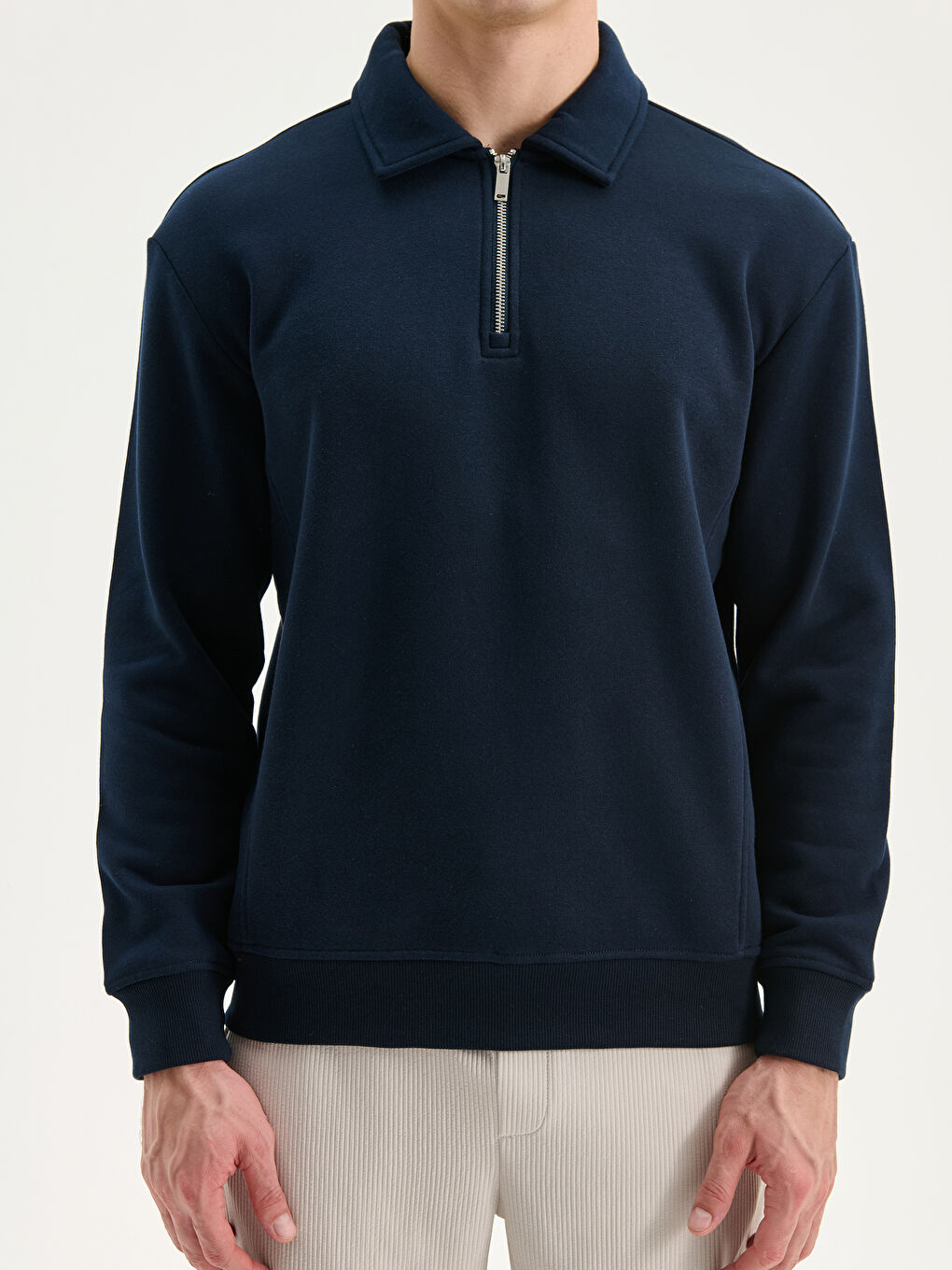 Polo Neck Men's Sweatshirt-2