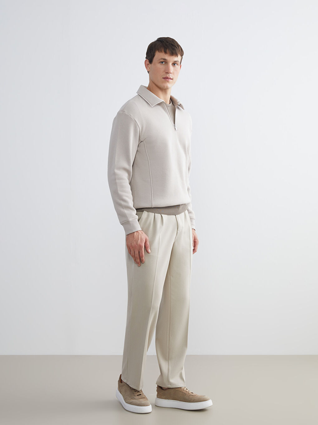 Polo Neck Men's Sweatshirt-1