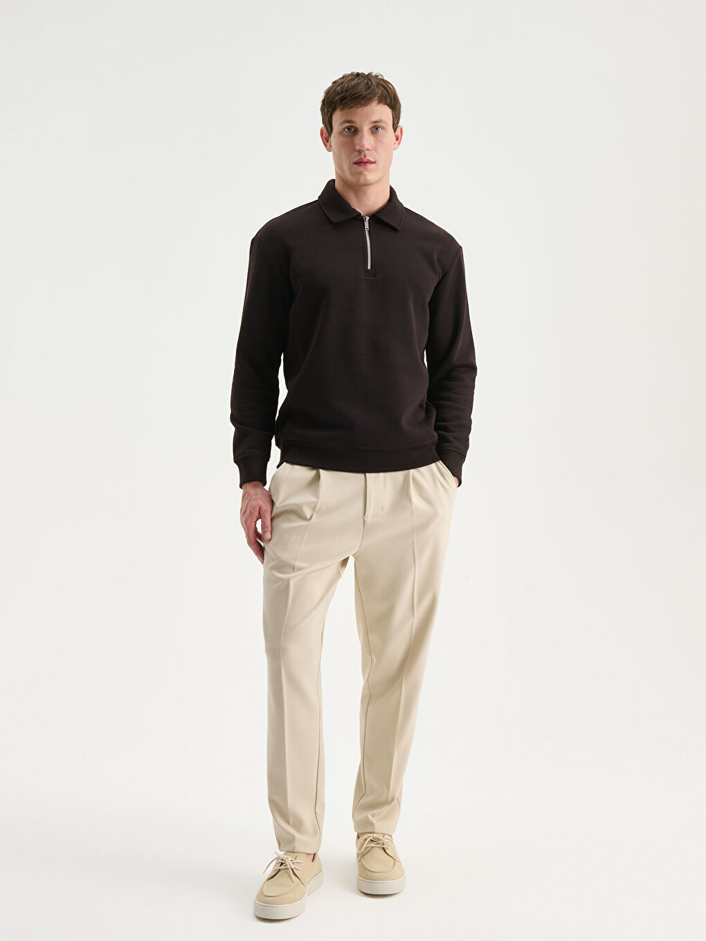 Polo Neck Men's Sweatshirt-1