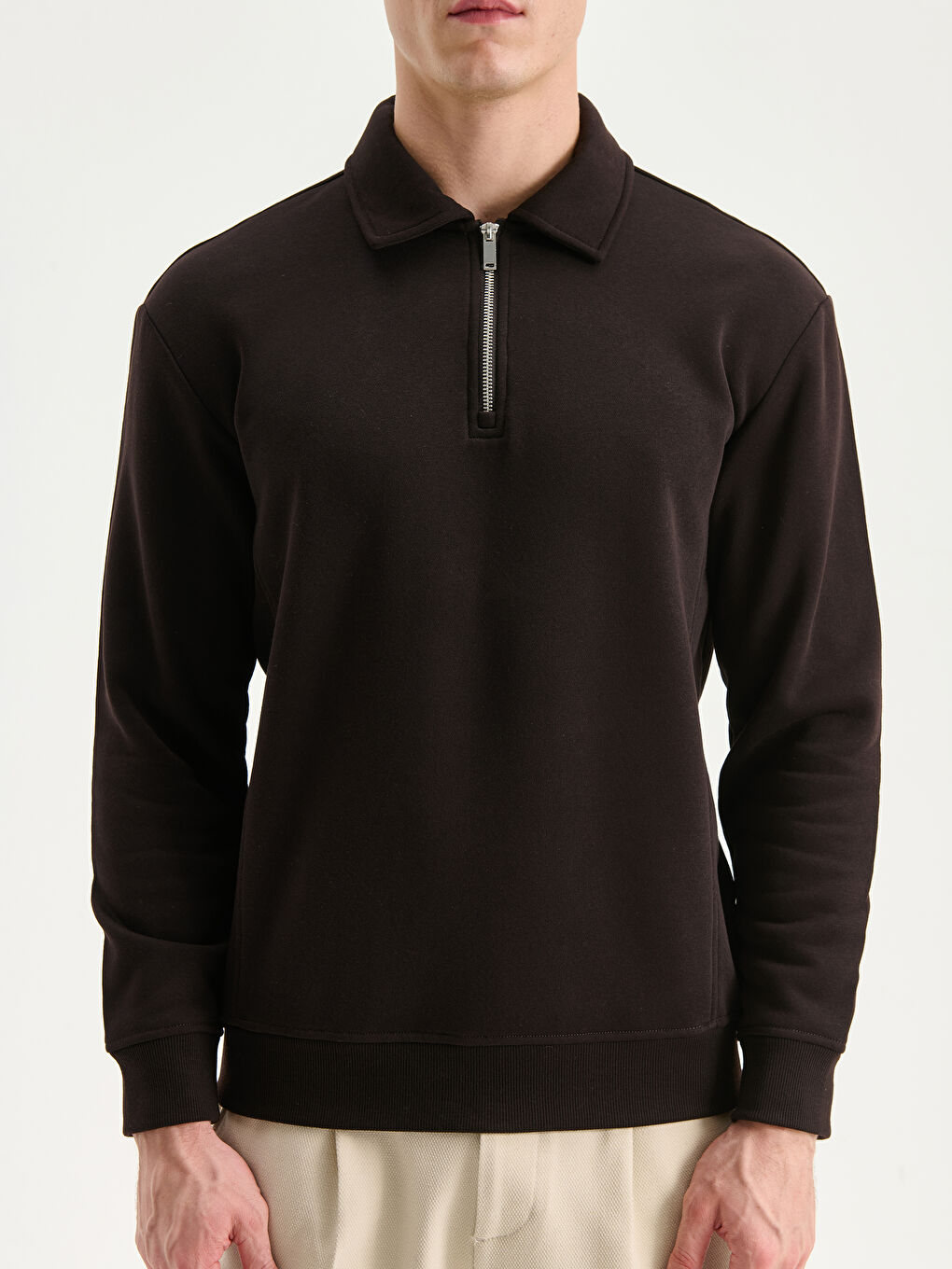 Polo Neck Men's Sweatshirt-2