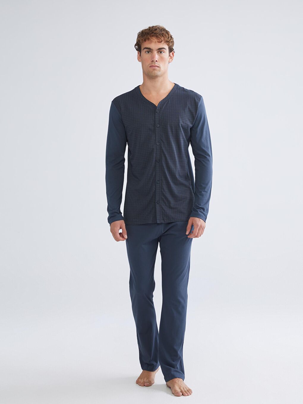 İndigo Standart Kalıp Erkek Pijama Alt