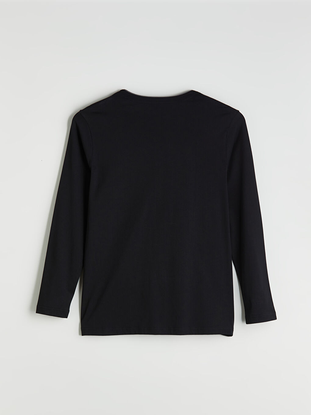 Siyah V Yaka Uzun Kollu Erkek Pijama Üst-1