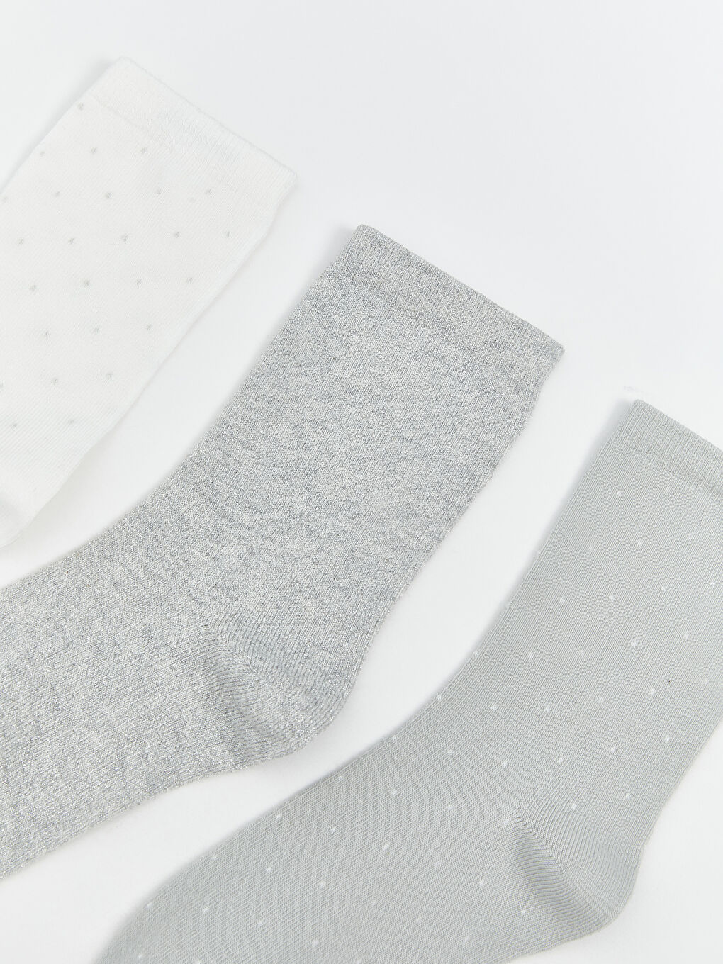 Ekru Kadın Düz Soket Çorap 5'li-1