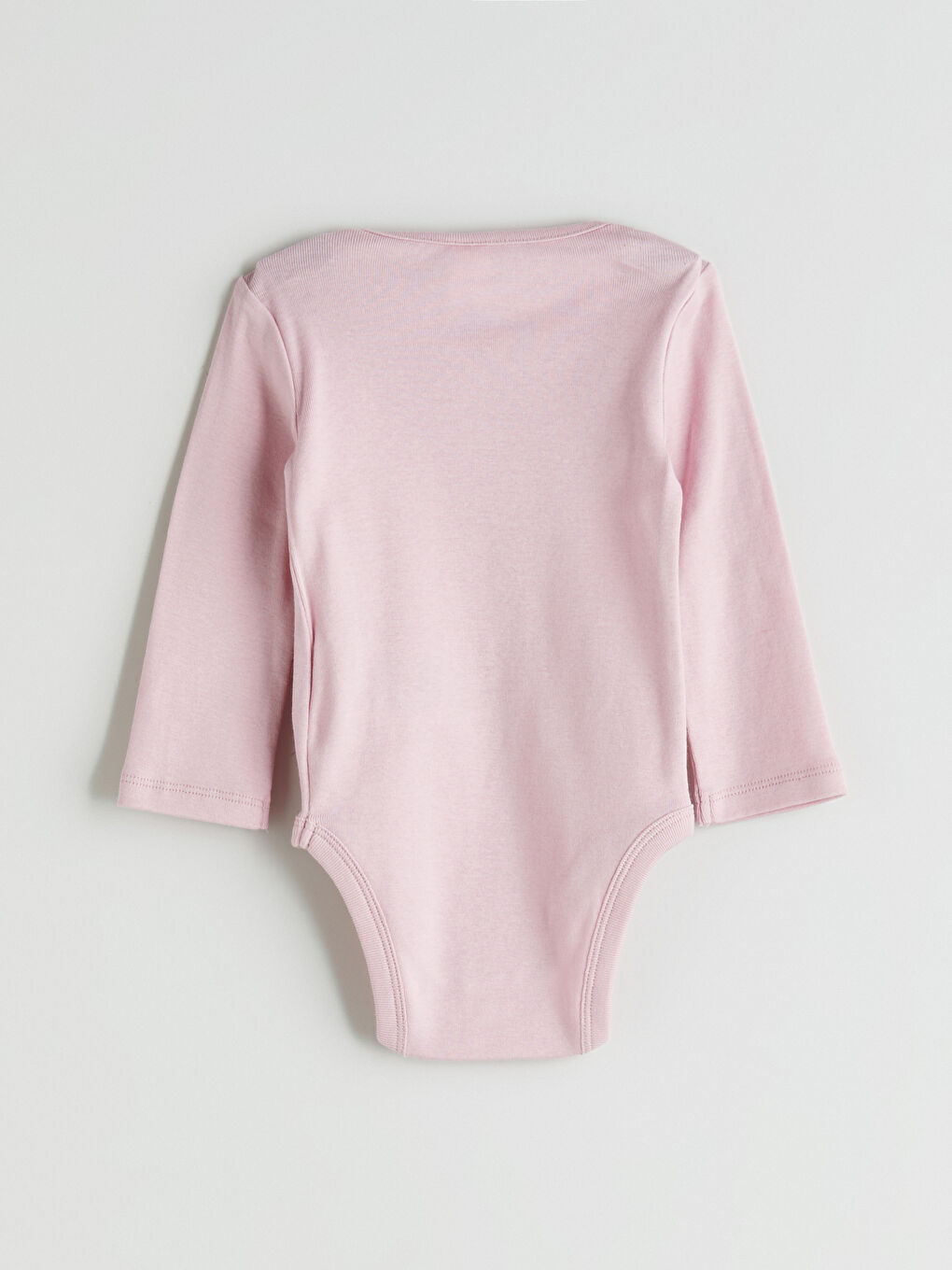 Pembe Bisiklet Yaka Kız Bebek Çıtçıtlı Bodysuit-1