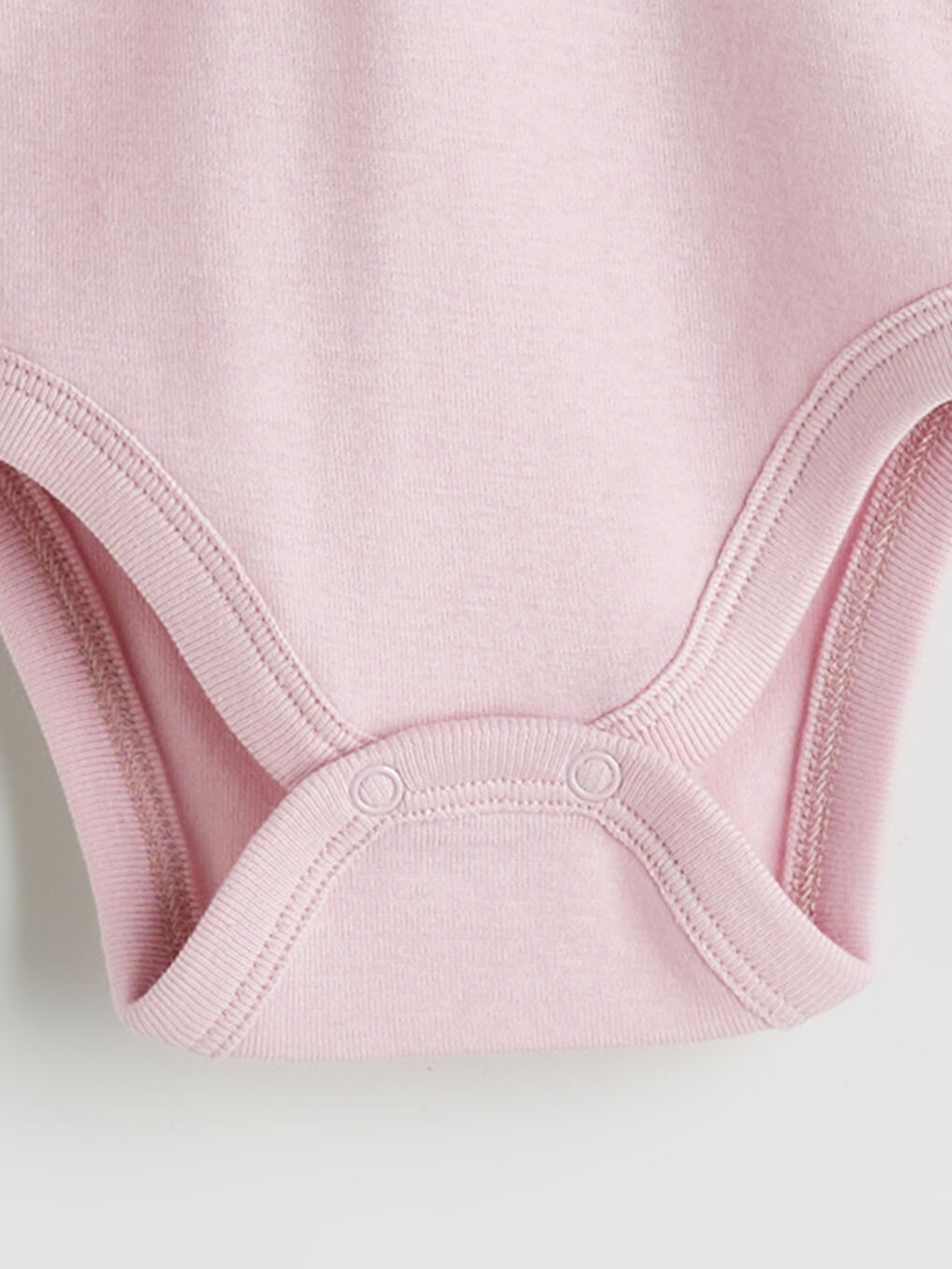 Pembe Bisiklet Yaka Kız Bebek Çıtçıtlı Bodysuit-2
