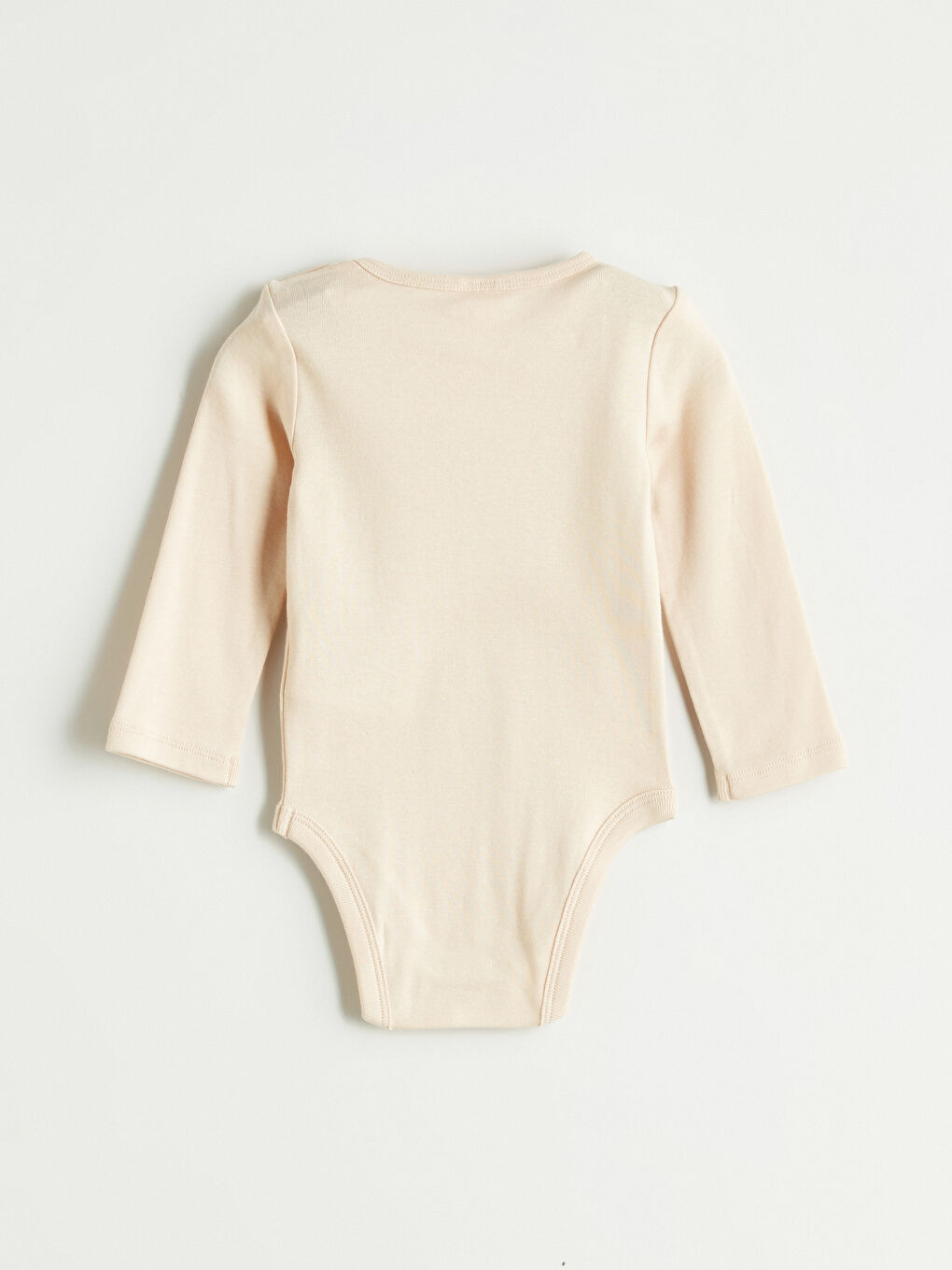 Bej Baskılı Erkek Bebek Çıtçıtlı Body-1