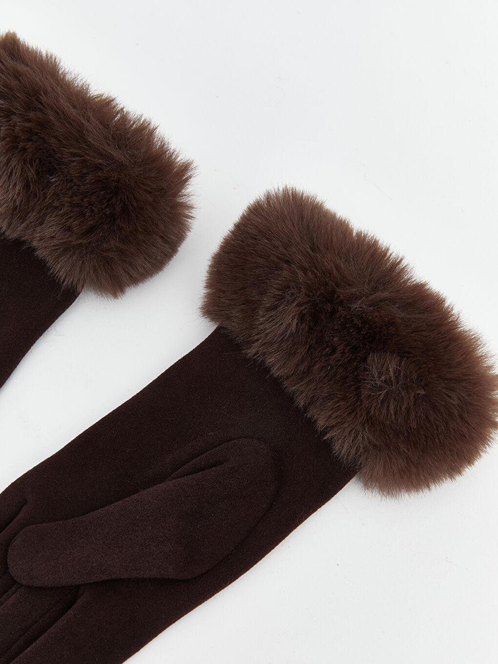 Женские перчатки с меховой отделкой-1