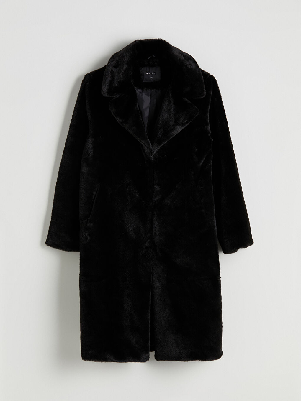 Jacket Neck Women's Fur Overcoat-4
