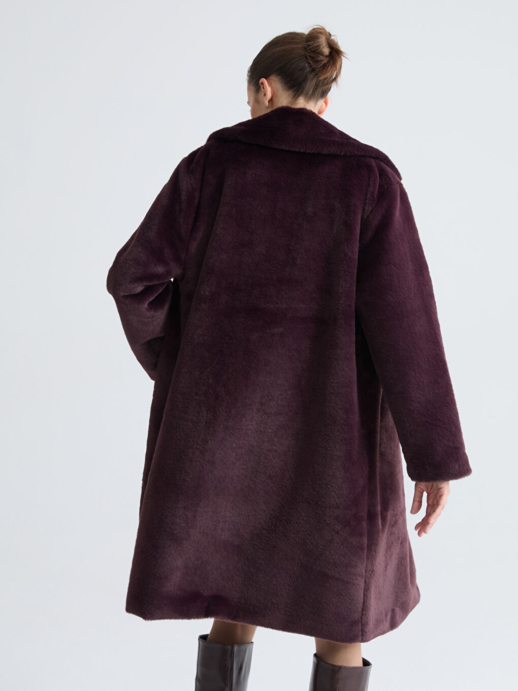 Palton de Blană pentru Femei cu Guler Jachetă-4